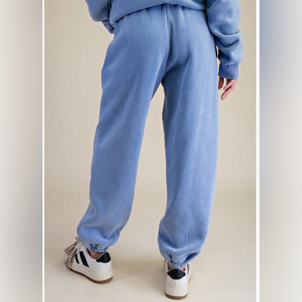 584. Easel Sky Blue Funny Smiley Jogger Pants