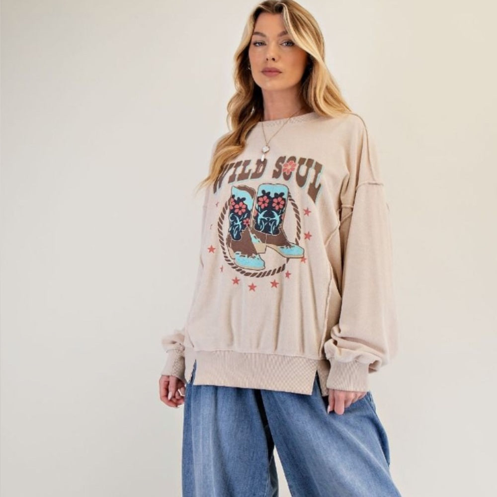 592. Easel Wild Soul Graphic Sweatshirt