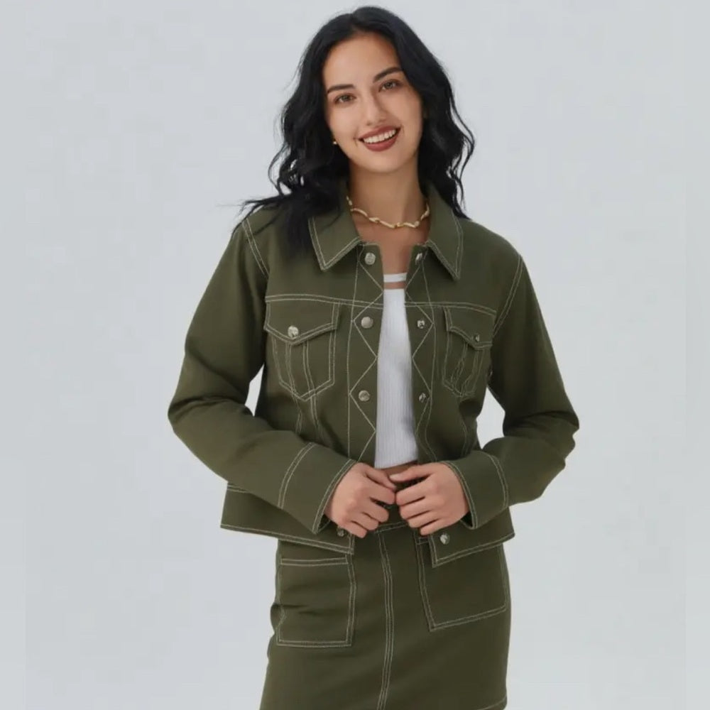 499. Olive Green Women's Jacket