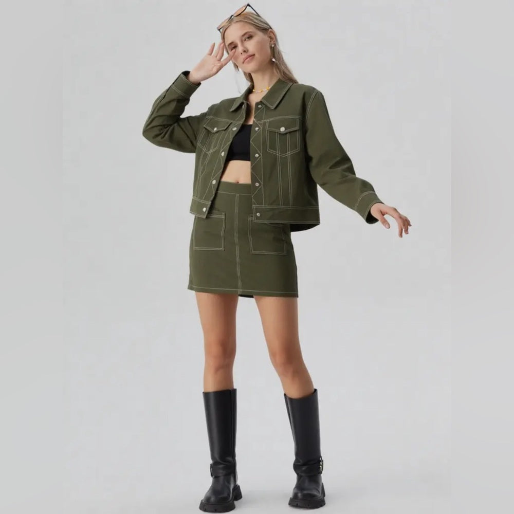 499. Olive Green Women's Jacket