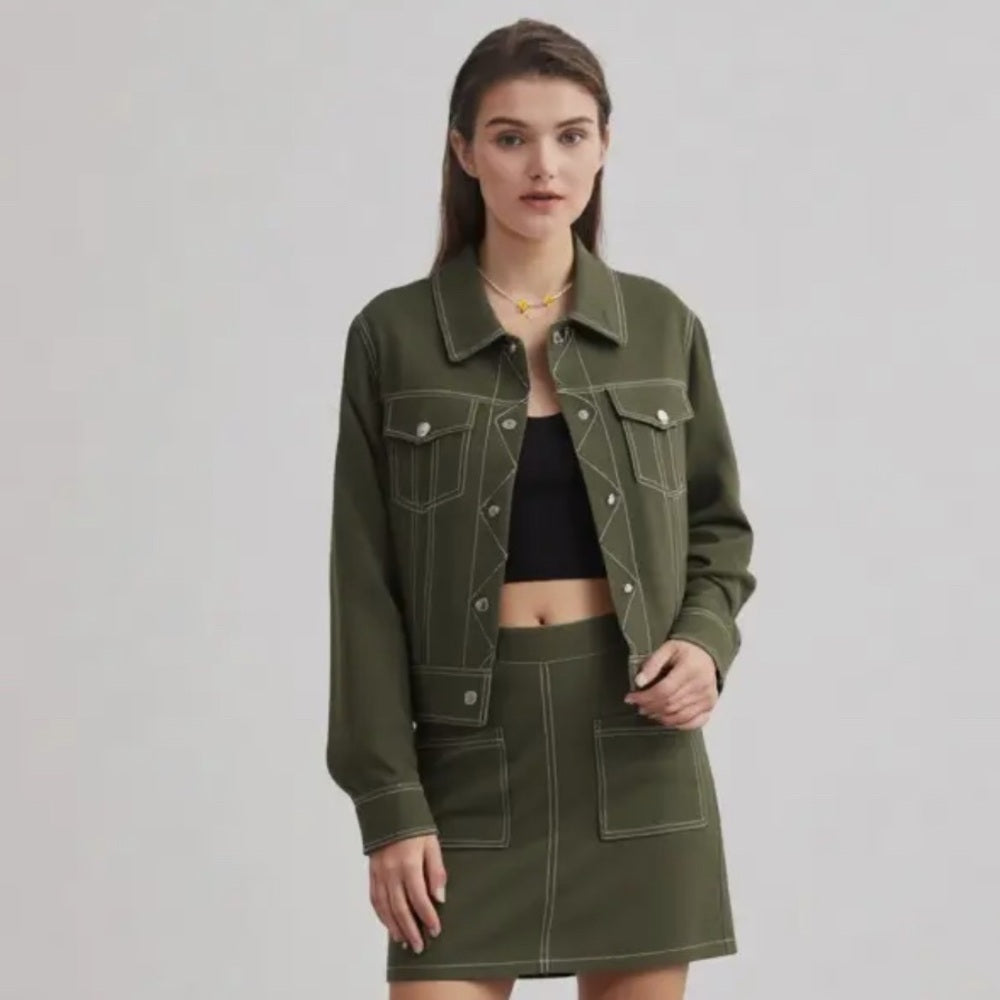 499. Olive Green Women's Jacket