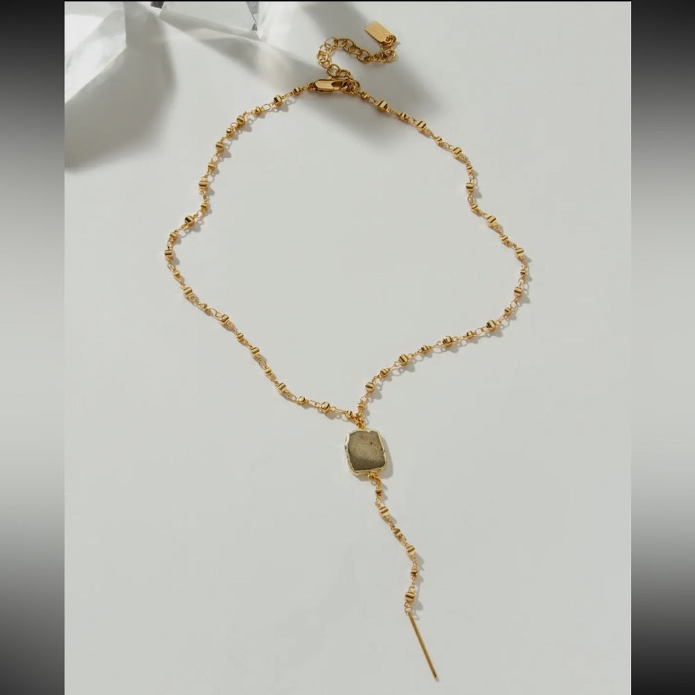 510. Eterno Amore Gemma Lariat Necklace - Pyrite