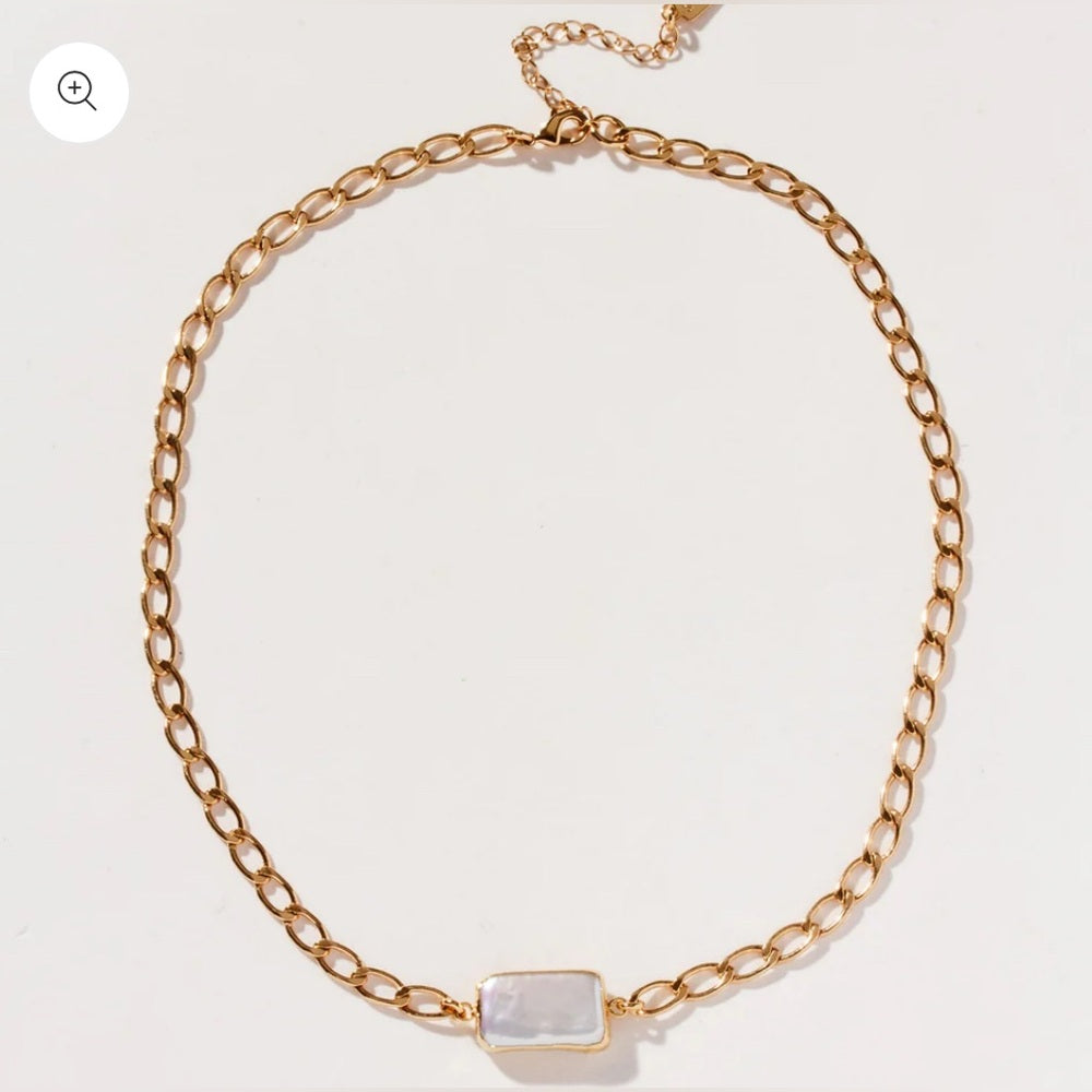 508. Pearl Minimalist Collar Chain Necklace