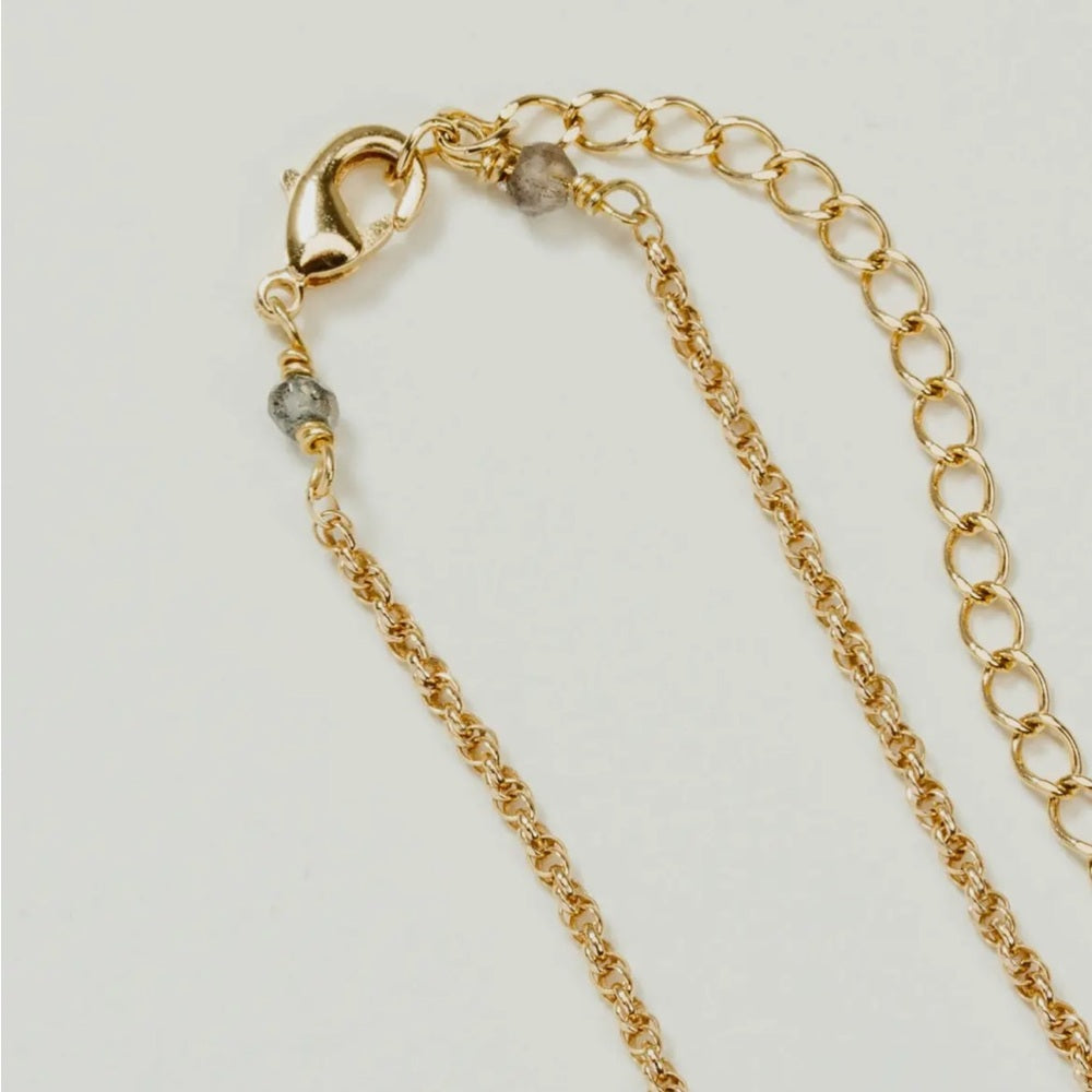 612. Gold Plated Sterling Silver Eclipse Necklace - Moonstone