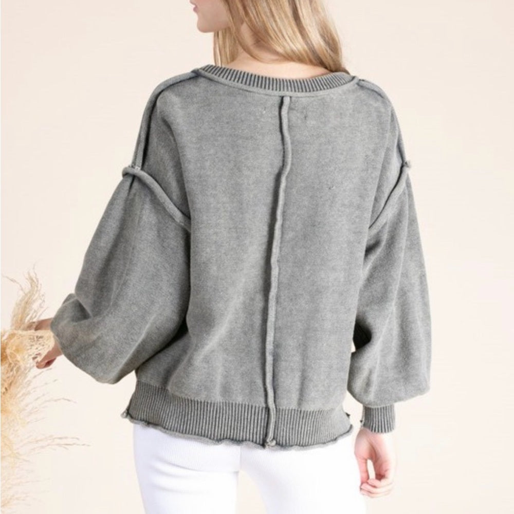 626. Gray Oversized Cardigan