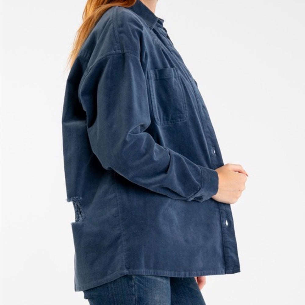 628. Blue Cowgirl Corduroy Jacket