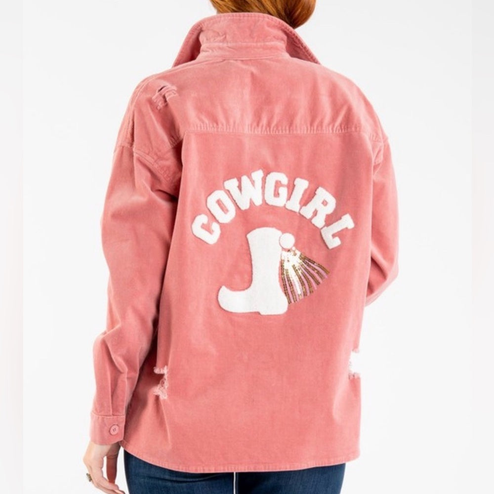 630. Pink Corduroy Cowgirl Jacket
