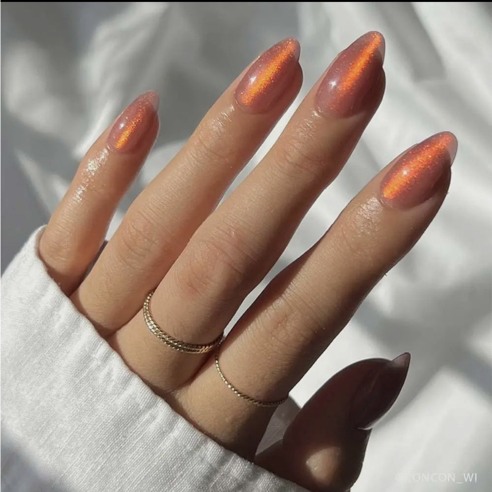 653. Glamnetic Rosé Glue-On Nails| Trendy Rose Pink Metallic Finish