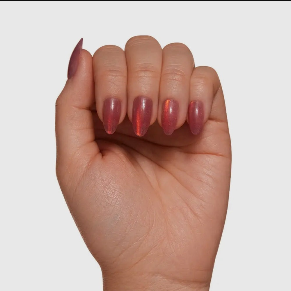 653. Glamnetic Rosé Glue-On Nails| Trendy Rose Pink Metallic Finish