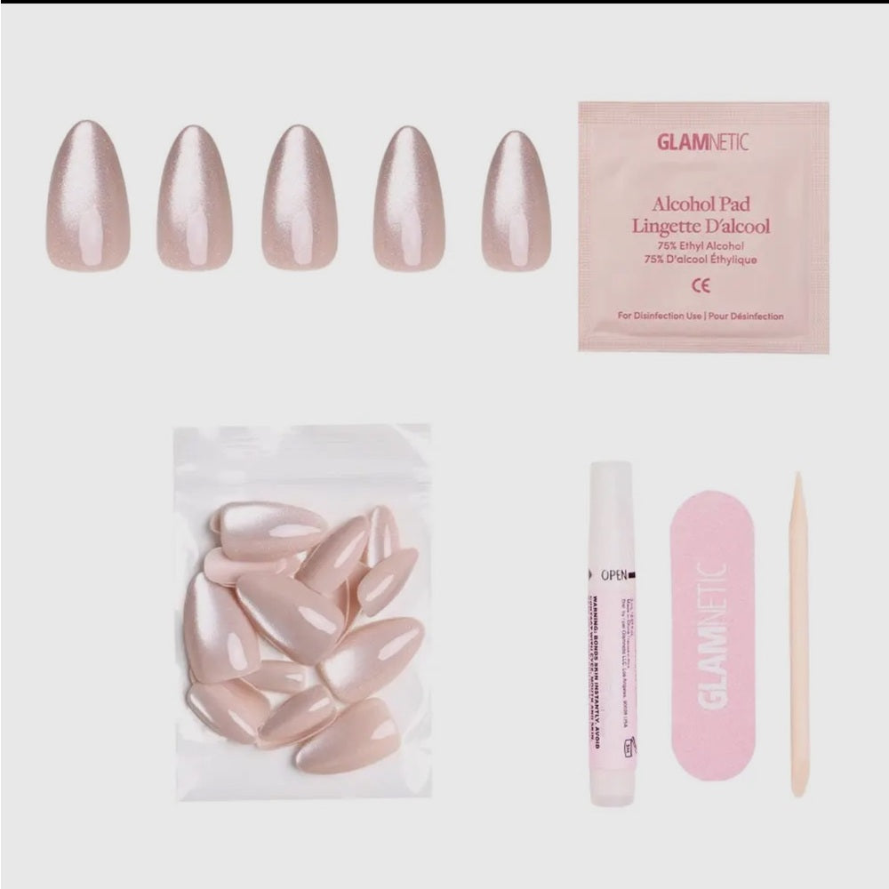 656. The Vow Press-On Nails | Short Almond | Nude Velvet Gloss