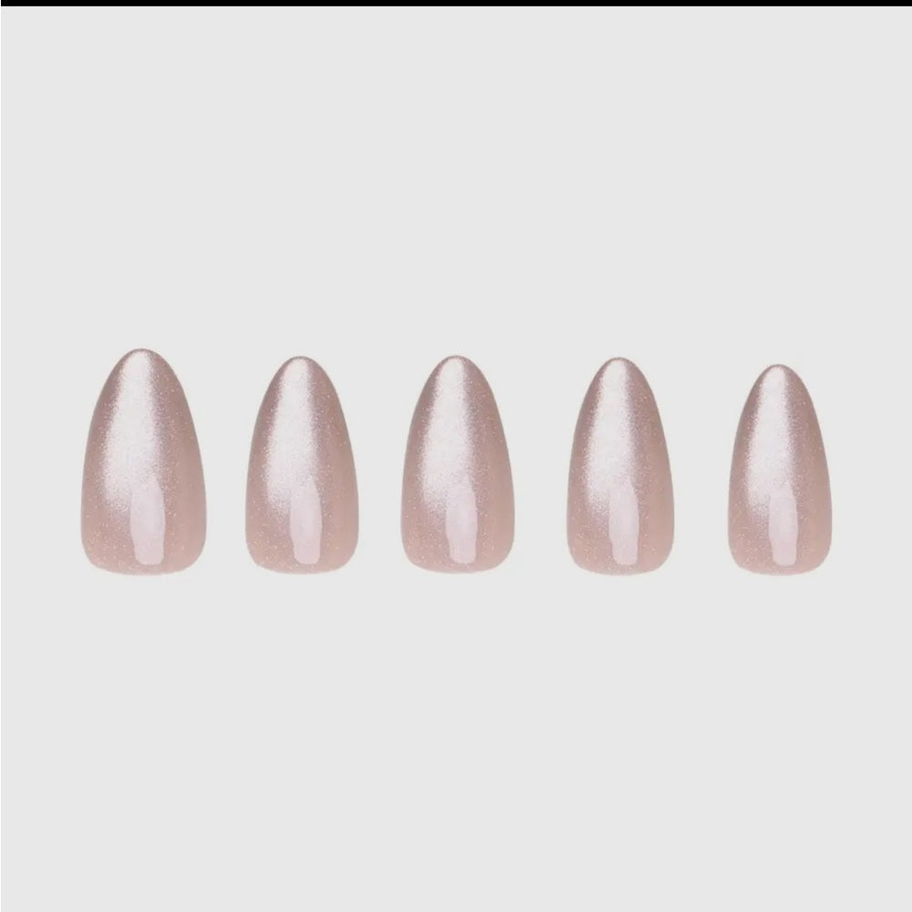 656. The Vow Press-On Nails | Short Almond | Nude Velvet Gloss