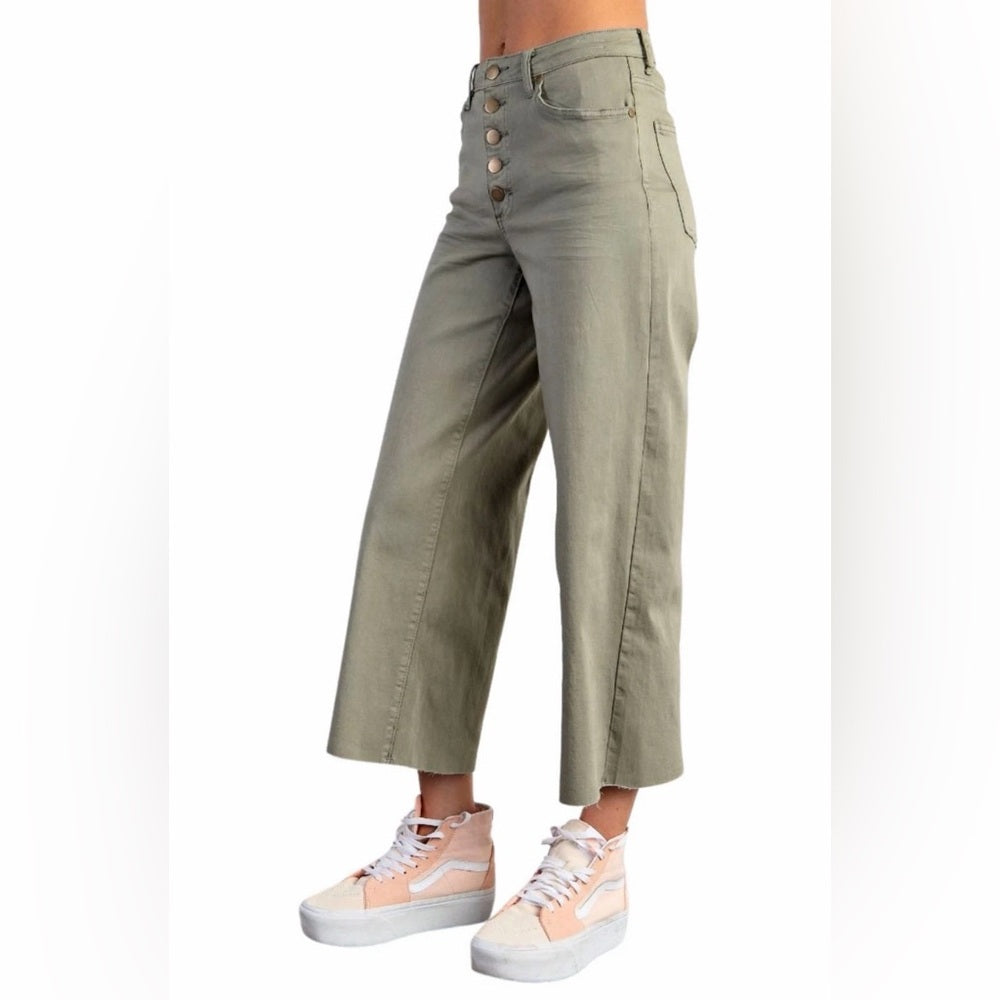 803. Easel Olive Wide-Leg Pants