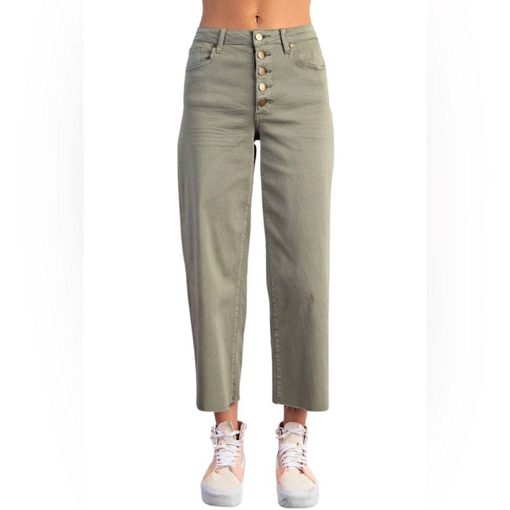 803. Easel Olive Wide-Leg Pants
