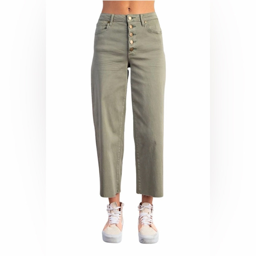 803. Easel Olive Wide-Leg Pants