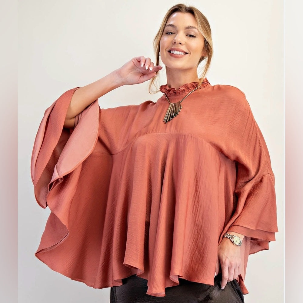 815. Easel Rust Flowy Top