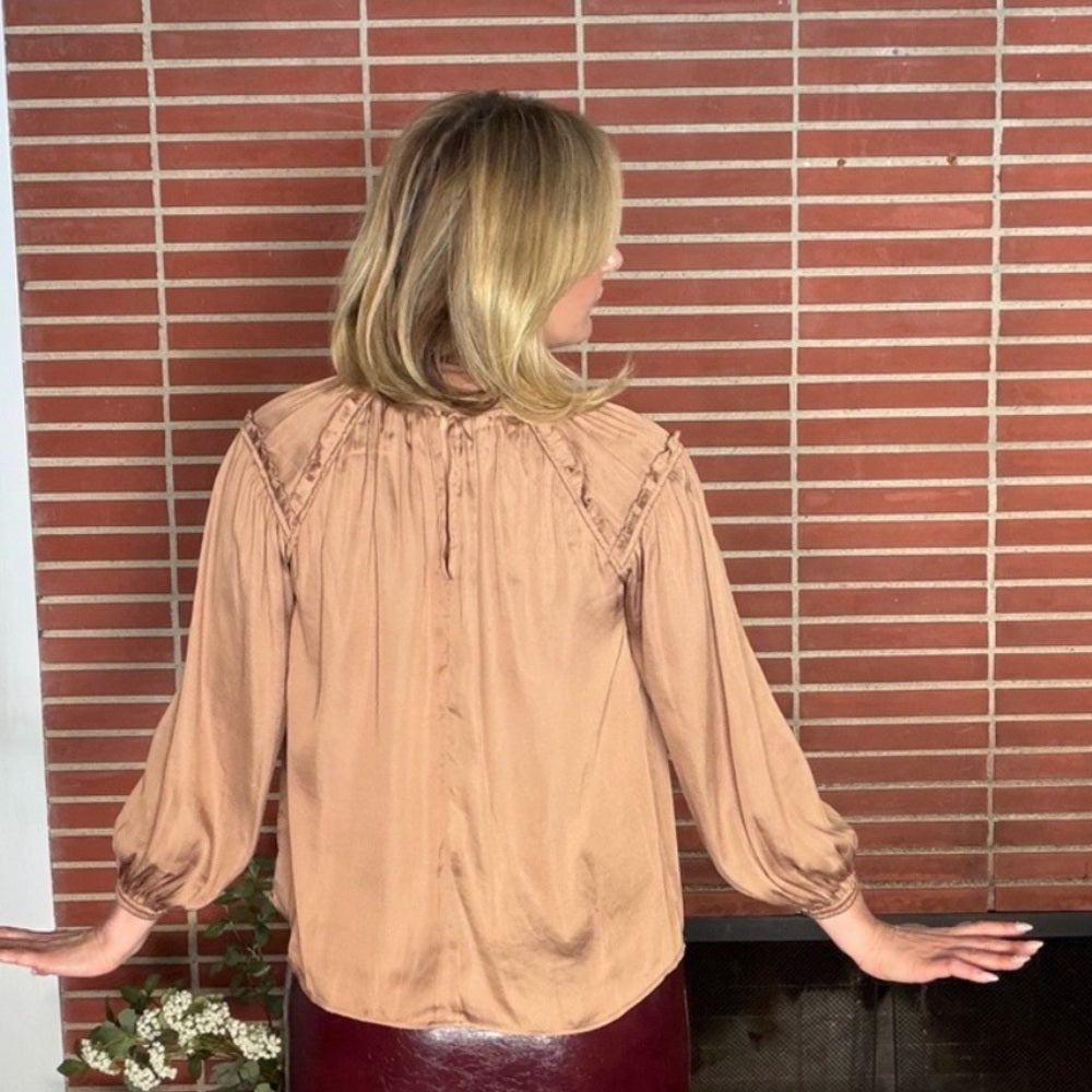 864. Current Air Camel Brown Blouse