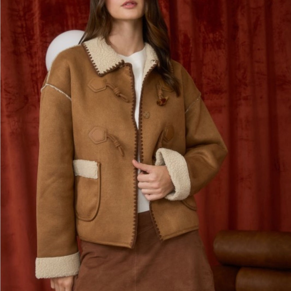 871.  Brown Shearling Jacket
