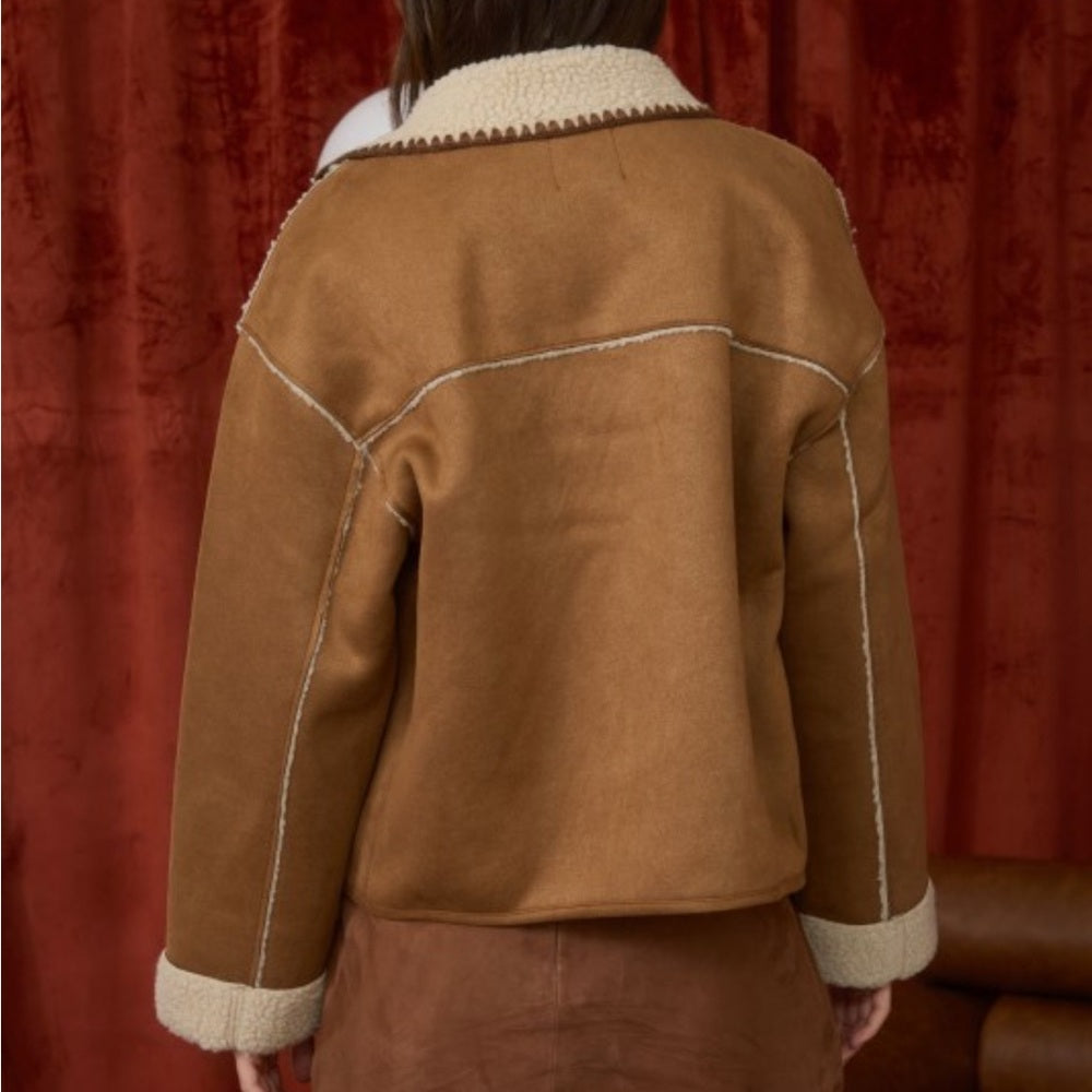 871.  Brown Shearling Jacket