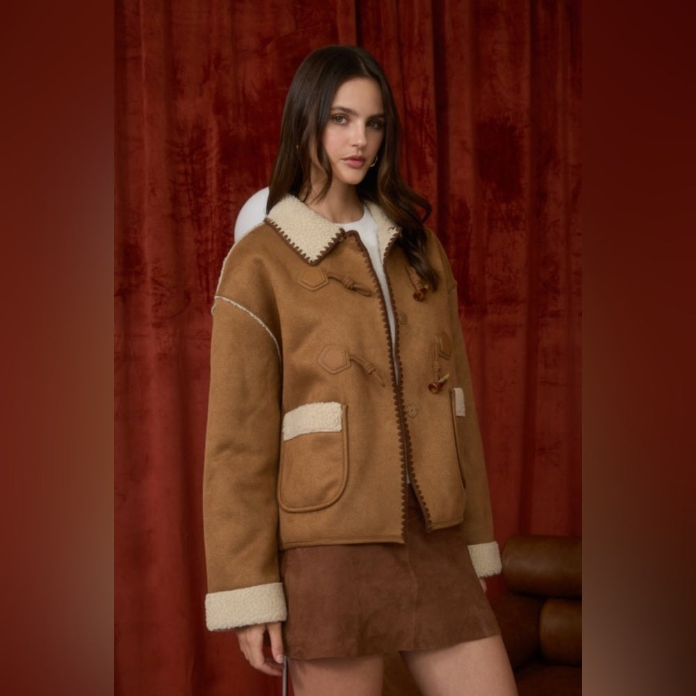 871.  Brown Shearling Jacket