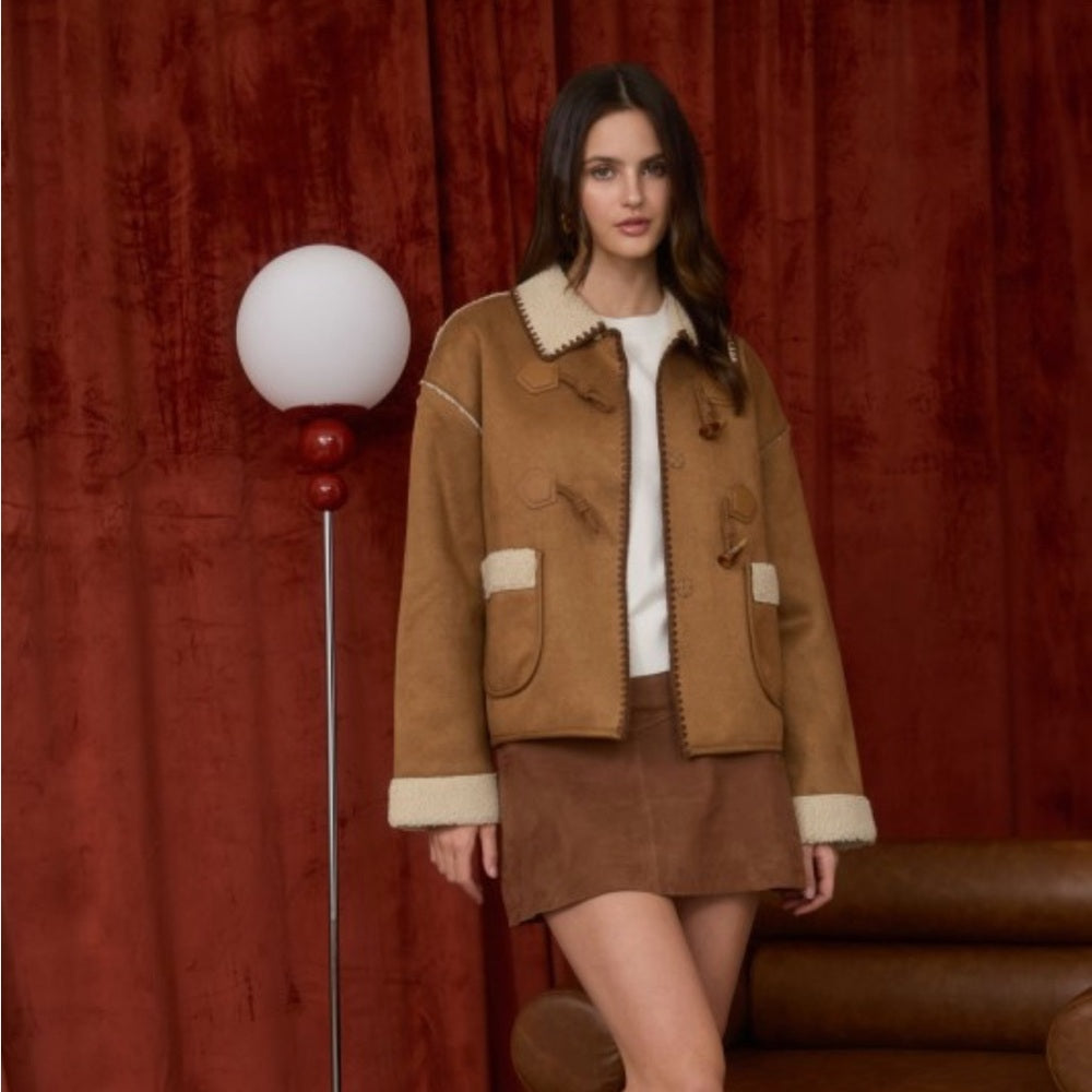 871.  Brown Shearling Jacket