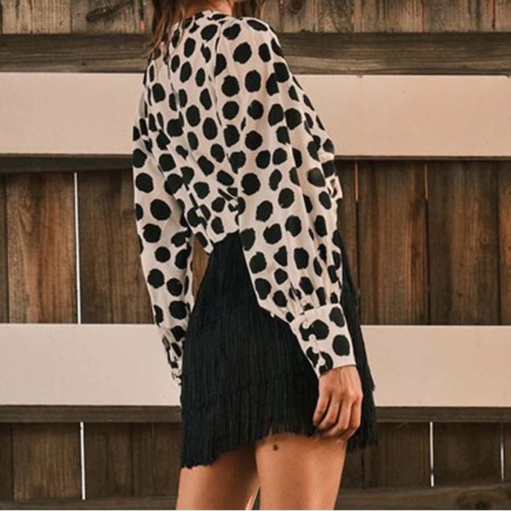 885. Black Fringe Skirt