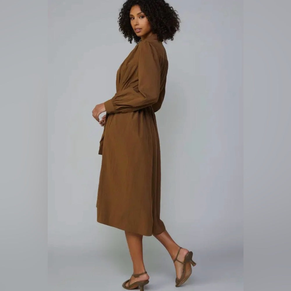888. Current Air Brown Midi Shirt Dress
