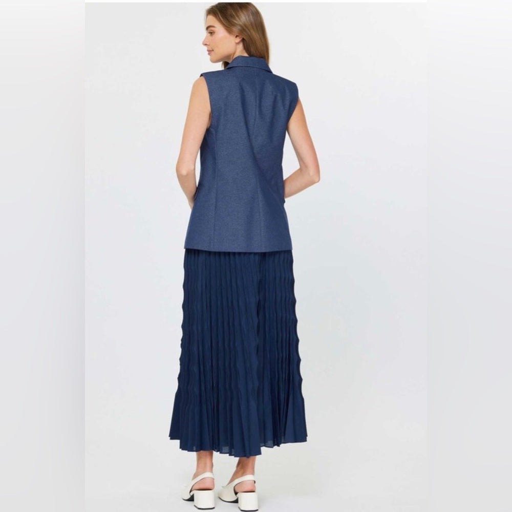 893. Current Air Navy Vest & Pleated Skirt Set