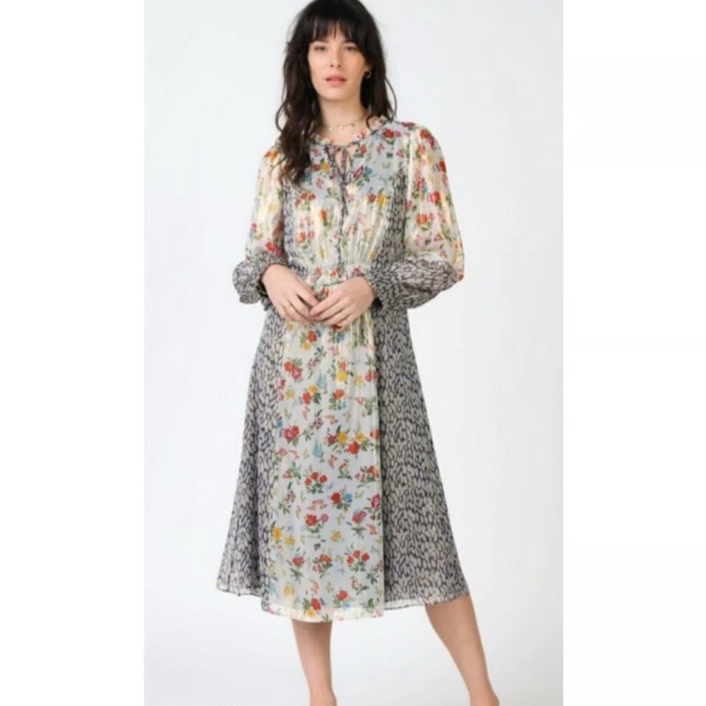 238. Current Air Floral Sheen Midi Dress