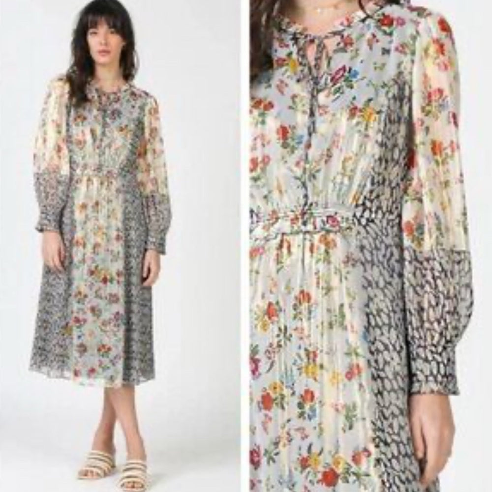 238. Current Air Floral Sheen Midi Dress