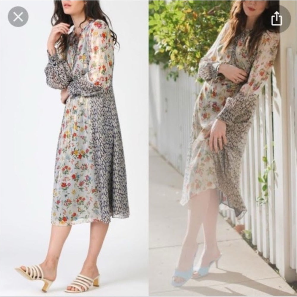 238. Current Air Floral Sheen Midi Dress