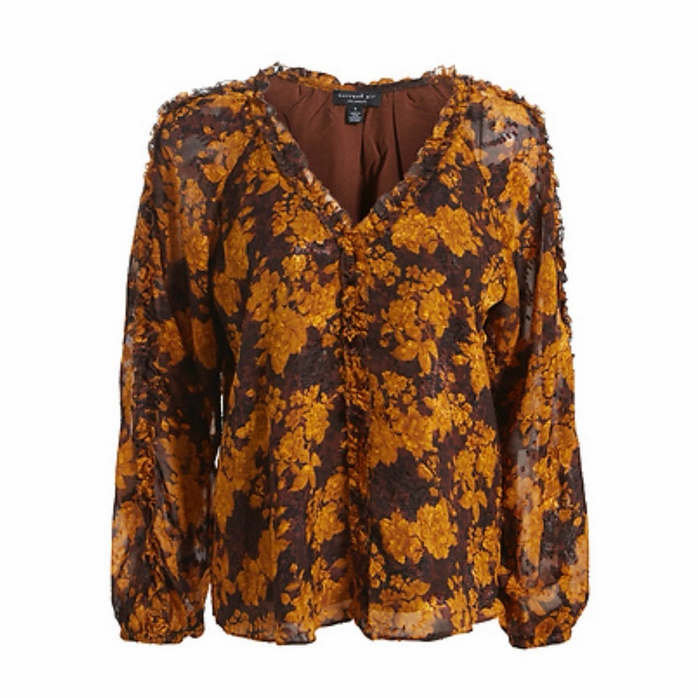 898. Current Air Floral V-Neck Blouse