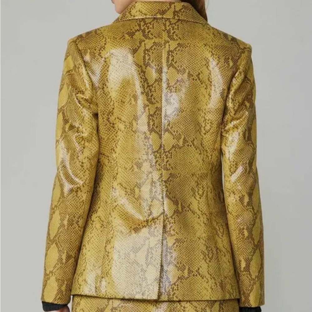 902. Current Air Gold Snake Print Blazer Jacket