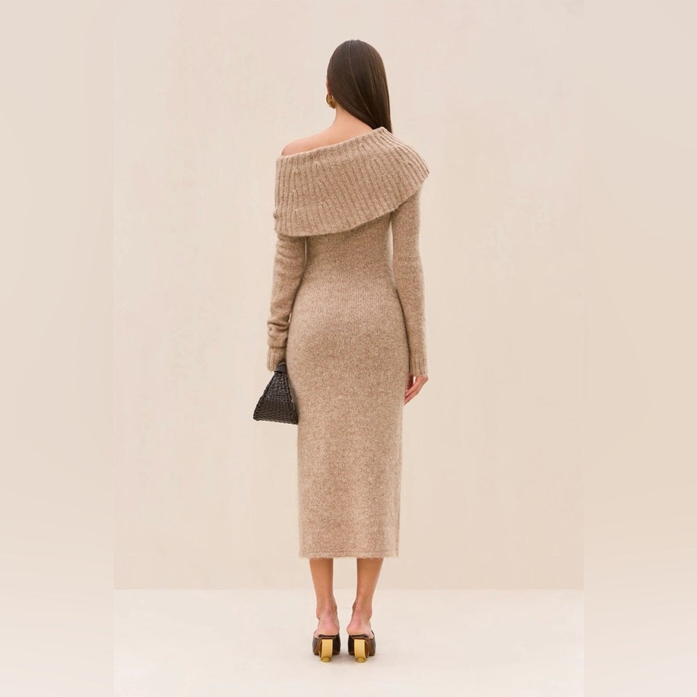 917 Cult Gaia Grayson Knit Midi Off-Shoulder Dress