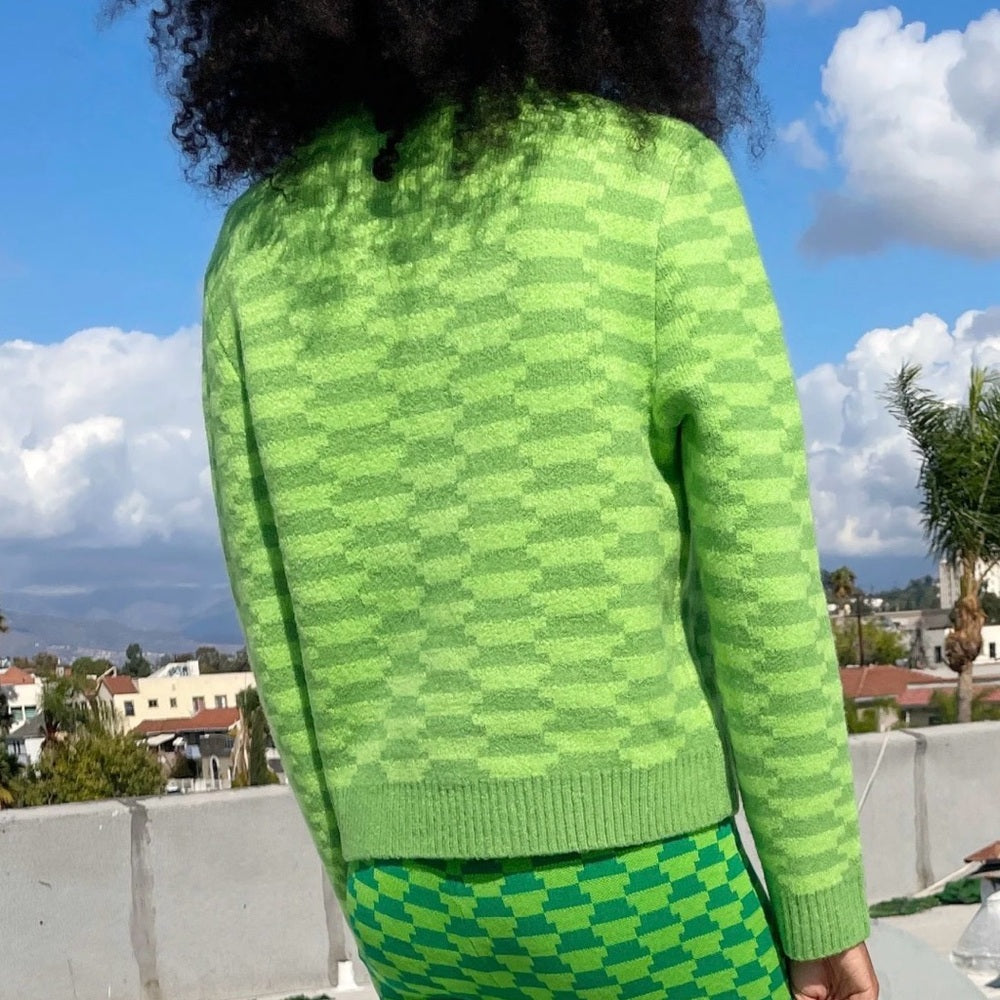 922. Lisa Says Gah Green Patterned Sweater