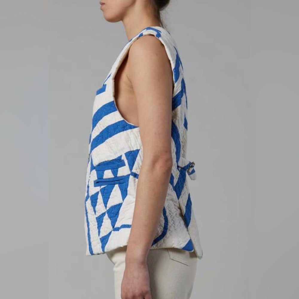 969. Still Here New York Ludlow Vest - Quilted Blue
