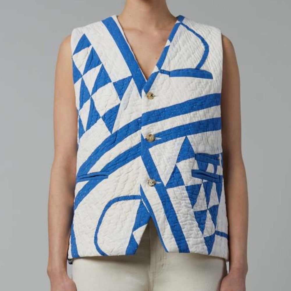969. Still Here New York Ludlow Vest - Quilted Blue