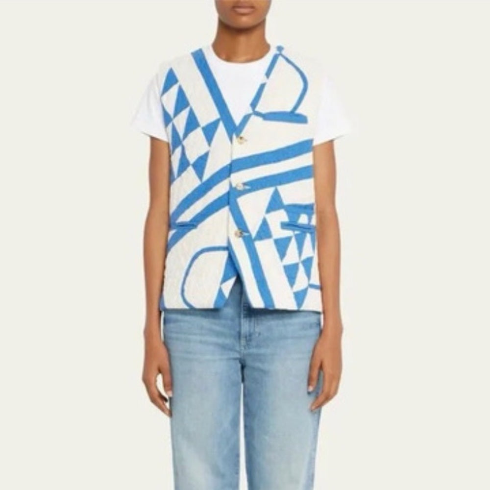 969. Still Here New York Ludlow Vest - Quilted Blue