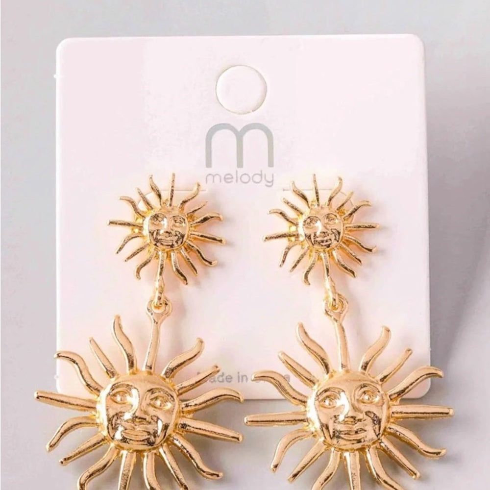 970. Gold Sunburst Earrings