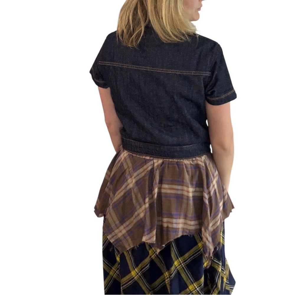 971. Western Fringe Denim Top