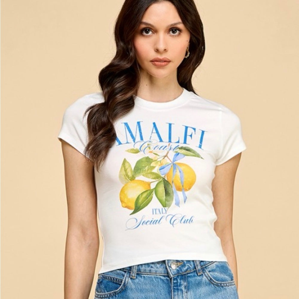 976. White Amalfi Coast Graphic Tee