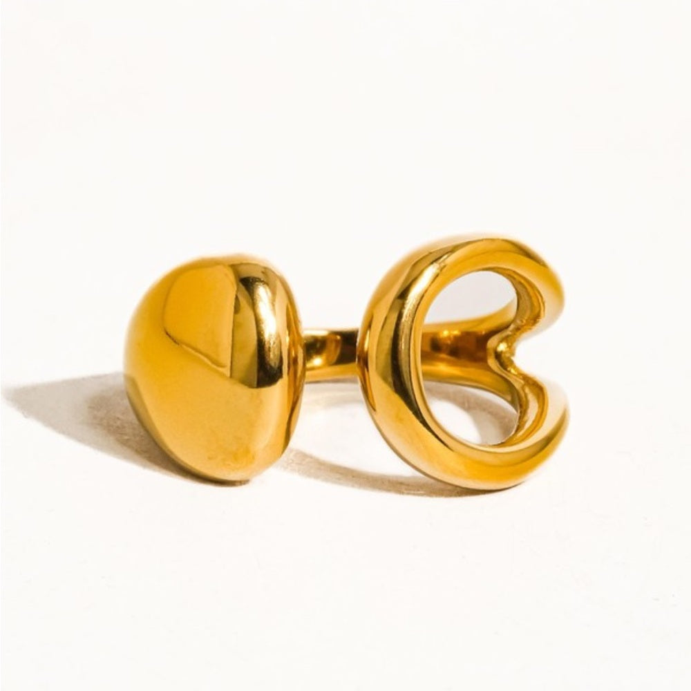 989. 18k Gold Non-tarnish Abstract Ring