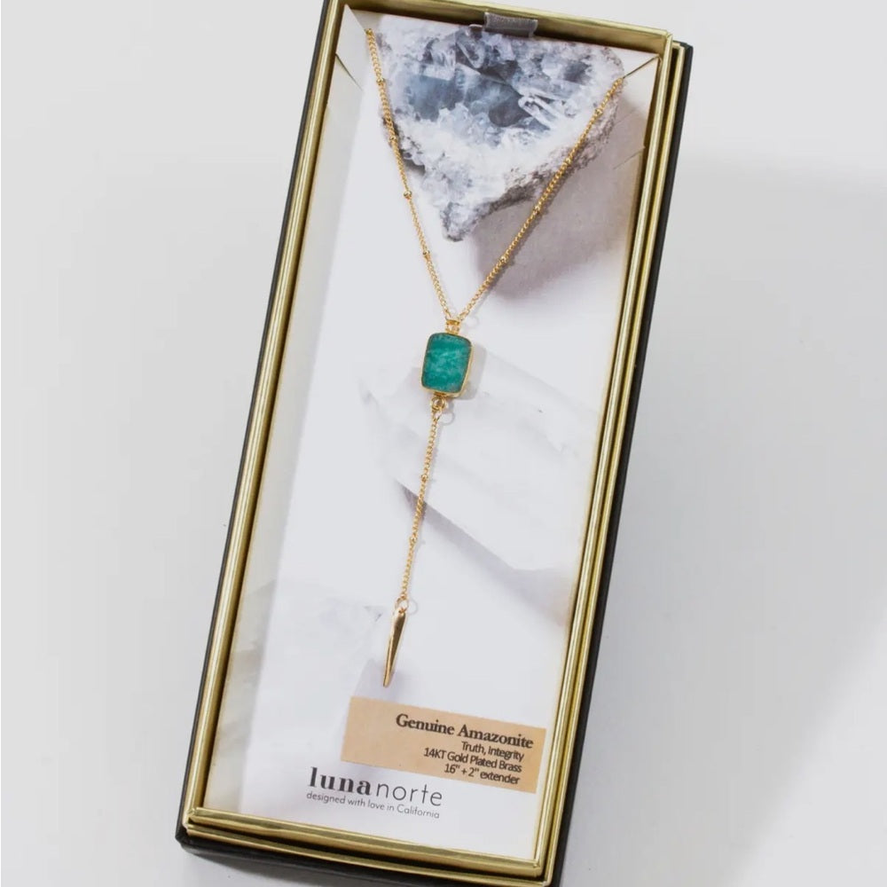 A11. Tranquil Spike Lariat Necklace