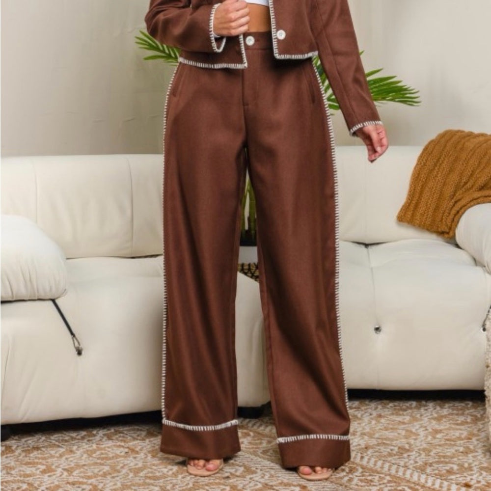 A26. Brown Jacket & Pants Set