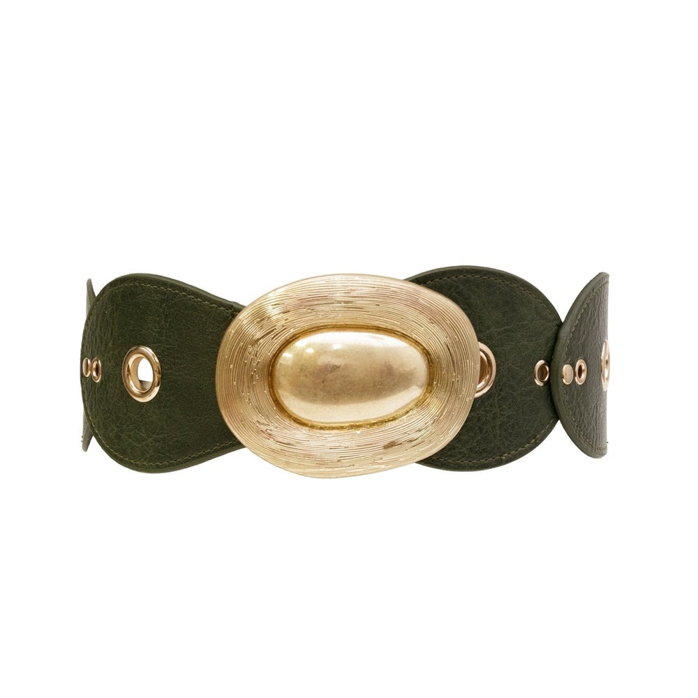 A36. Gold and Green Statement Belt