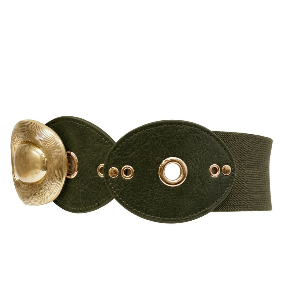 A36. Gold and Green Statement Belt