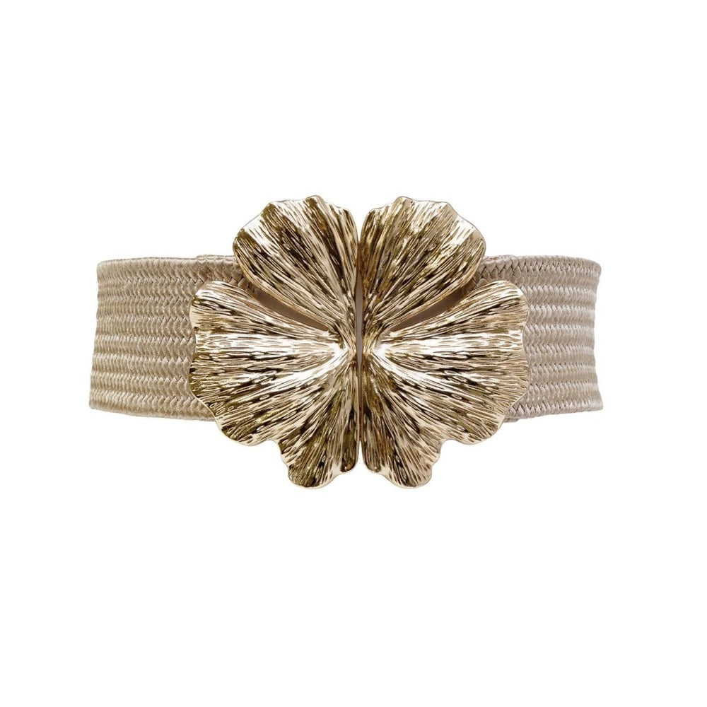 A40. Gold Floral Buckle Belt