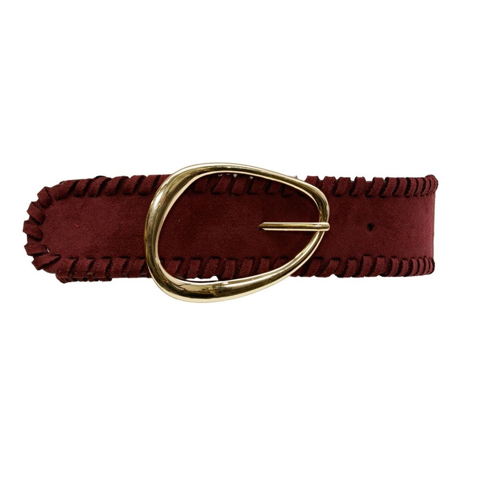 A41. Burgundy Belt with Gold Buckle