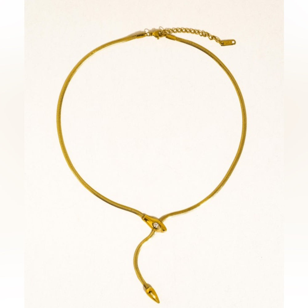 A61. 18K Gold Non-Tarnish Knot Necklace 18K Gold Plating Stainless Steel Pendant