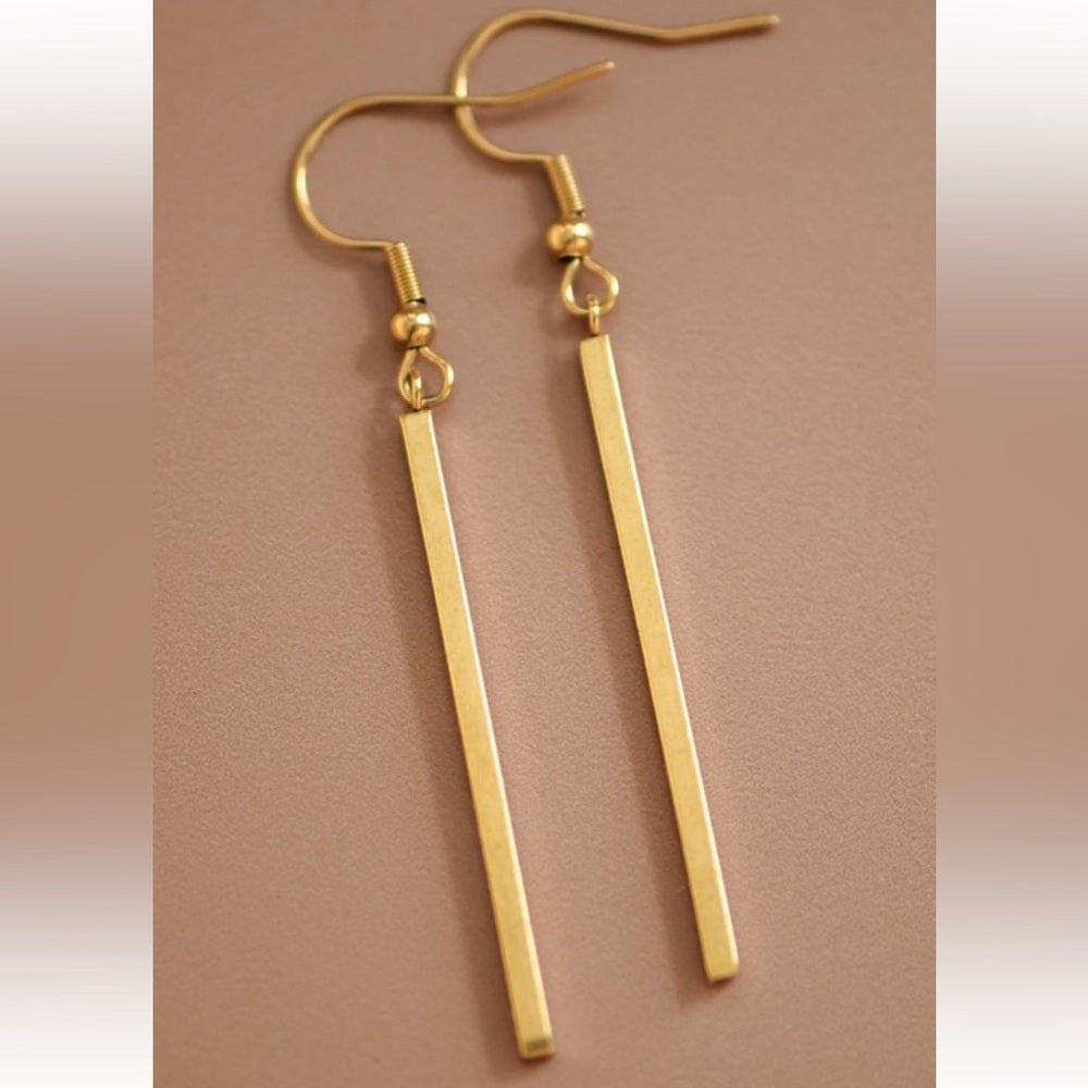 A67. 18k Waterproof Non-tarnish Stainless Steel Bar Drops