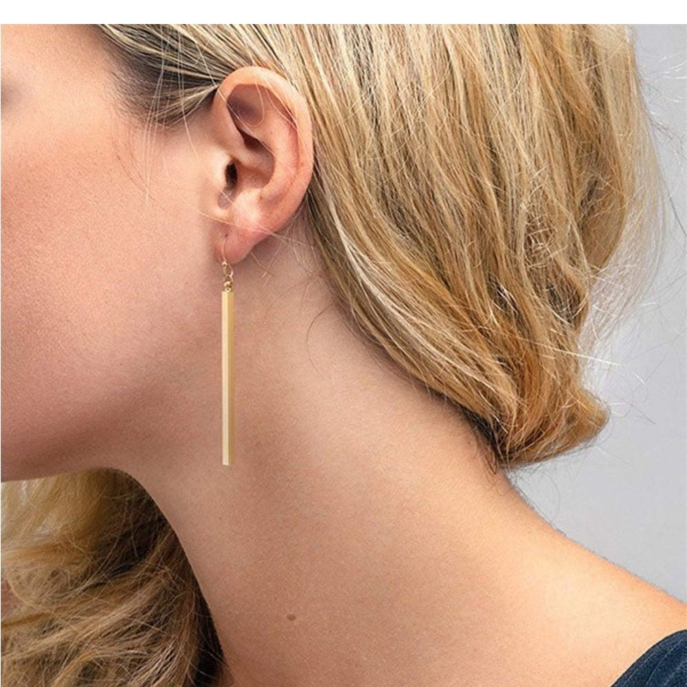 A67. 18k Waterproof Non-tarnish Stainless Steel Bar Drops